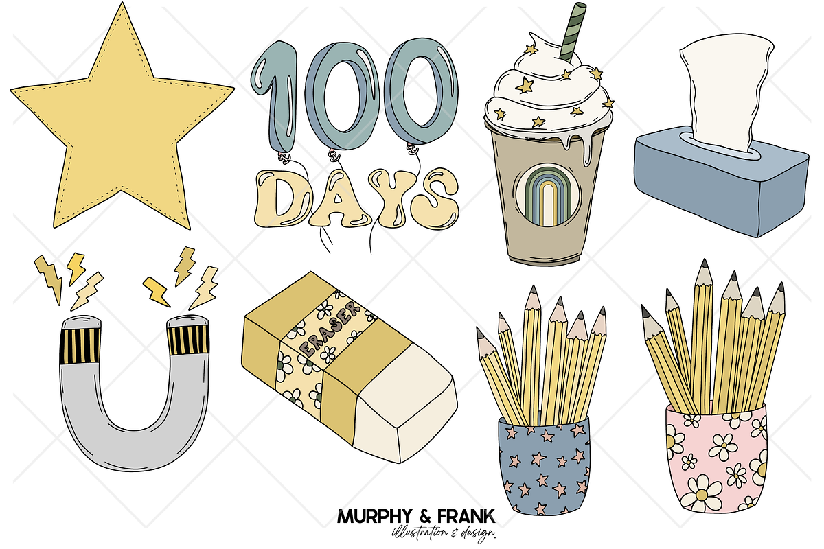 Groovy School Clipart Bundle Kids, a Graphic by Murphy & Frank (Photo 4 of 10)