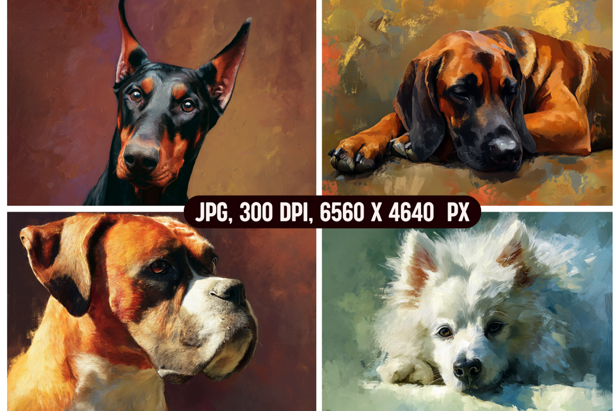 German Dogs Painterly Portraits, an Animal Illustration by PrintHaven Designs (Photo 3 of 11)