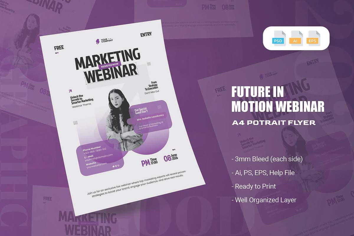 Future in Motion Webinar - Flyer, a Flyer Template by AQR Studio (Photo 1 of 2)
