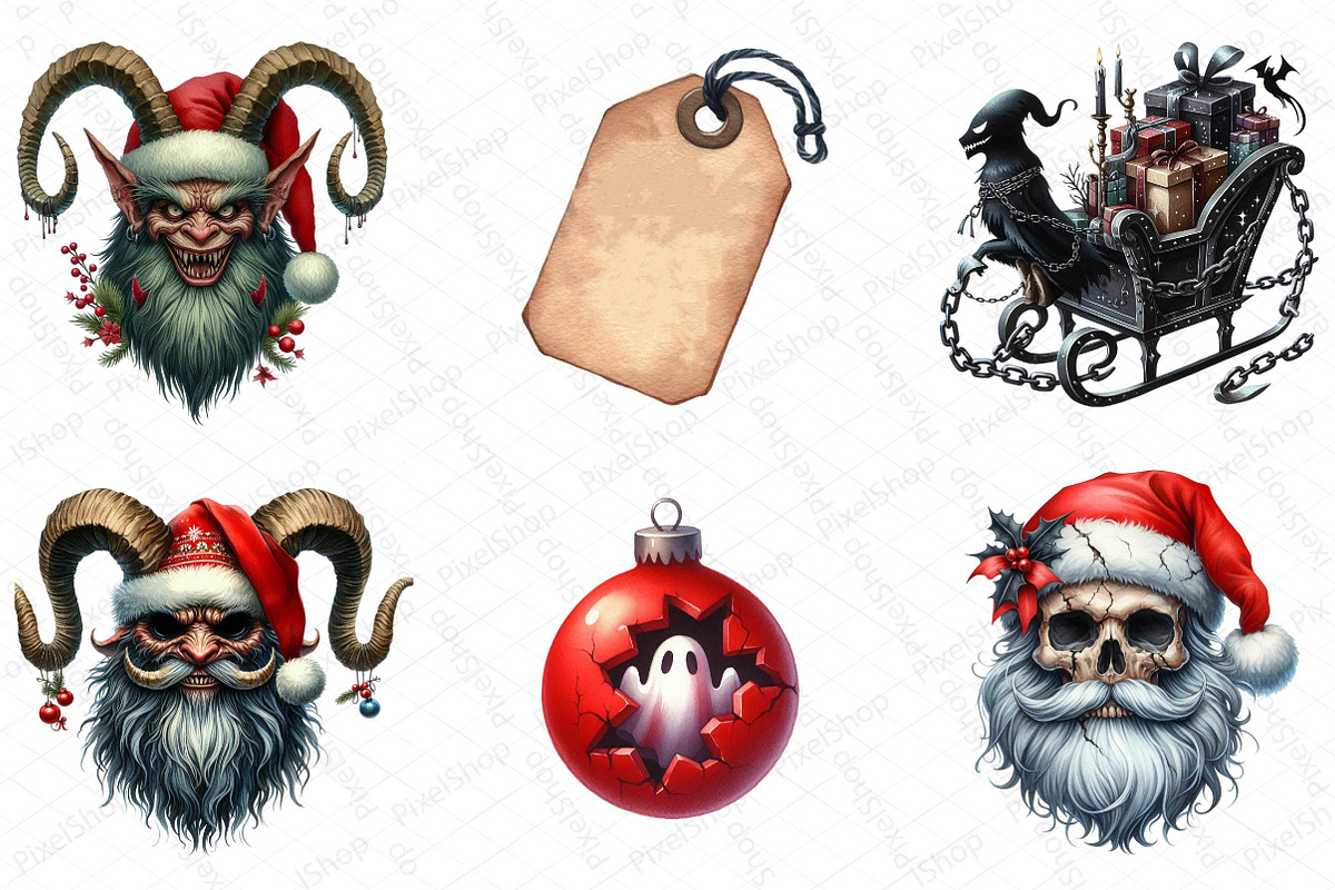 Creepy Christmas PNG, an Illustration by DreamPrint404 (Photo 3 of 4)