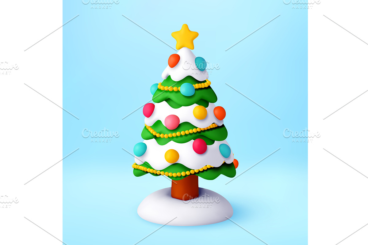 Stylized 3d christmas tree, an Object Illustration by Abscent