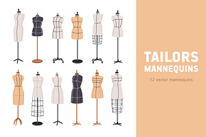 Mannequins, tailor's dummies set, an Object Illustration by Good Studio