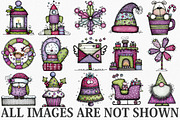 Whimsical Christmas Clipart Bundle, an Illustration by Canvas Craft (Thumbnail 3 of 6)