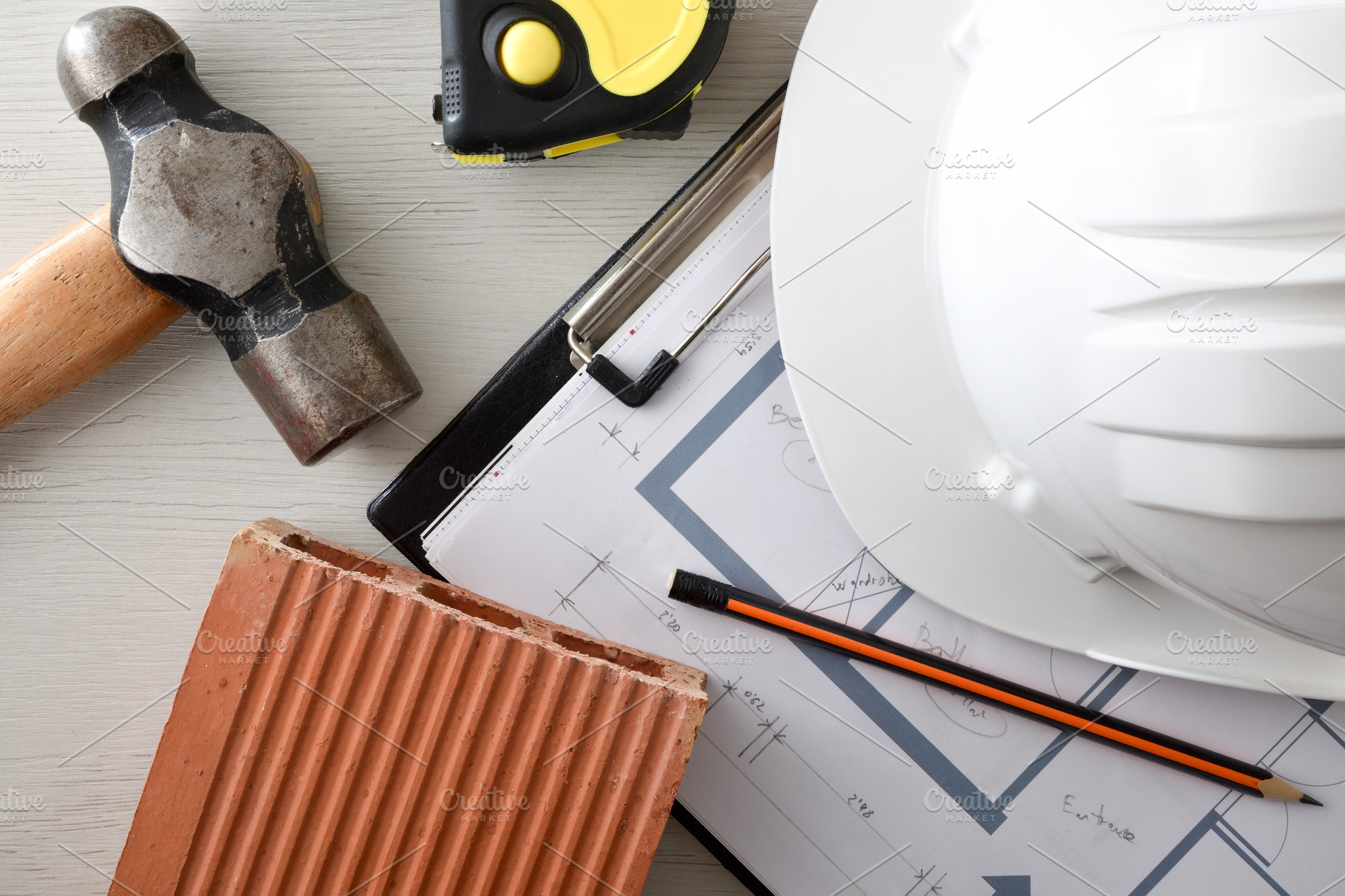 Conceptual background of materials and tools for construction an, an Architecture Photo by Davizro's Market