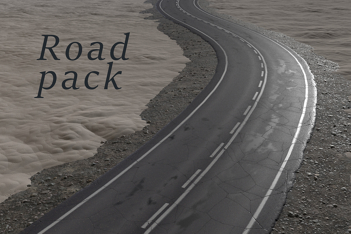 Road texture pack (PBR), a Textures & Material 3D Model by happy brush (Photo 1 of 3)