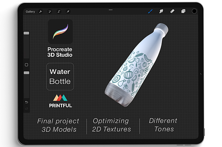 Procreate 3d Model - Mockup bottle, a 3D by Procreate3dStudio