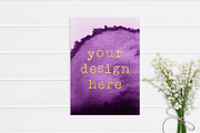Simple A4 artwork mockup and flowers, a Print Template by Garlic Friday Design (Thumbnail 2 of 2)