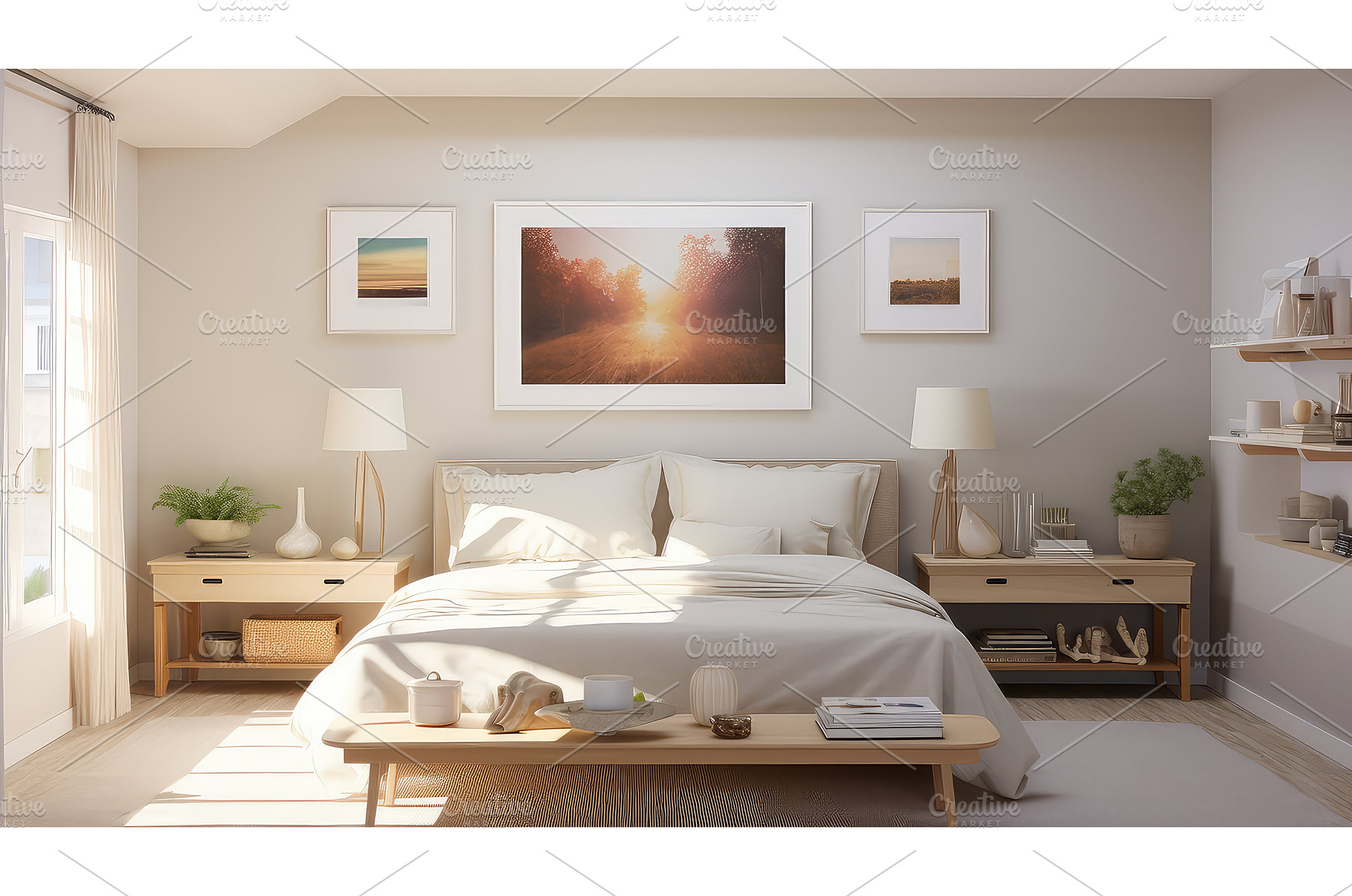 vintage picture room background ai, a Nature Photo by pikepicture