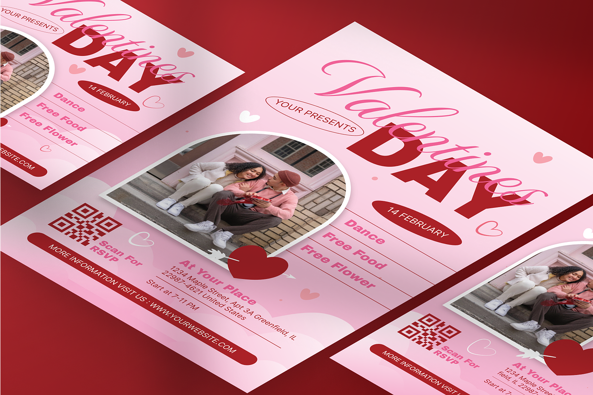 Gradient Pink Valentine Flyer, a Flyer Template by Annora Studio (Photo 4 of 6)