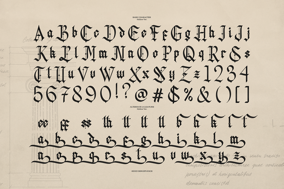 Kileydot | Blackletter Typeface, a Blackletter Font by Denustudios (Photo 11 of 12)