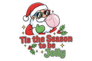 Retro Christmas Santa Tis the Season, an Illustration by Designking