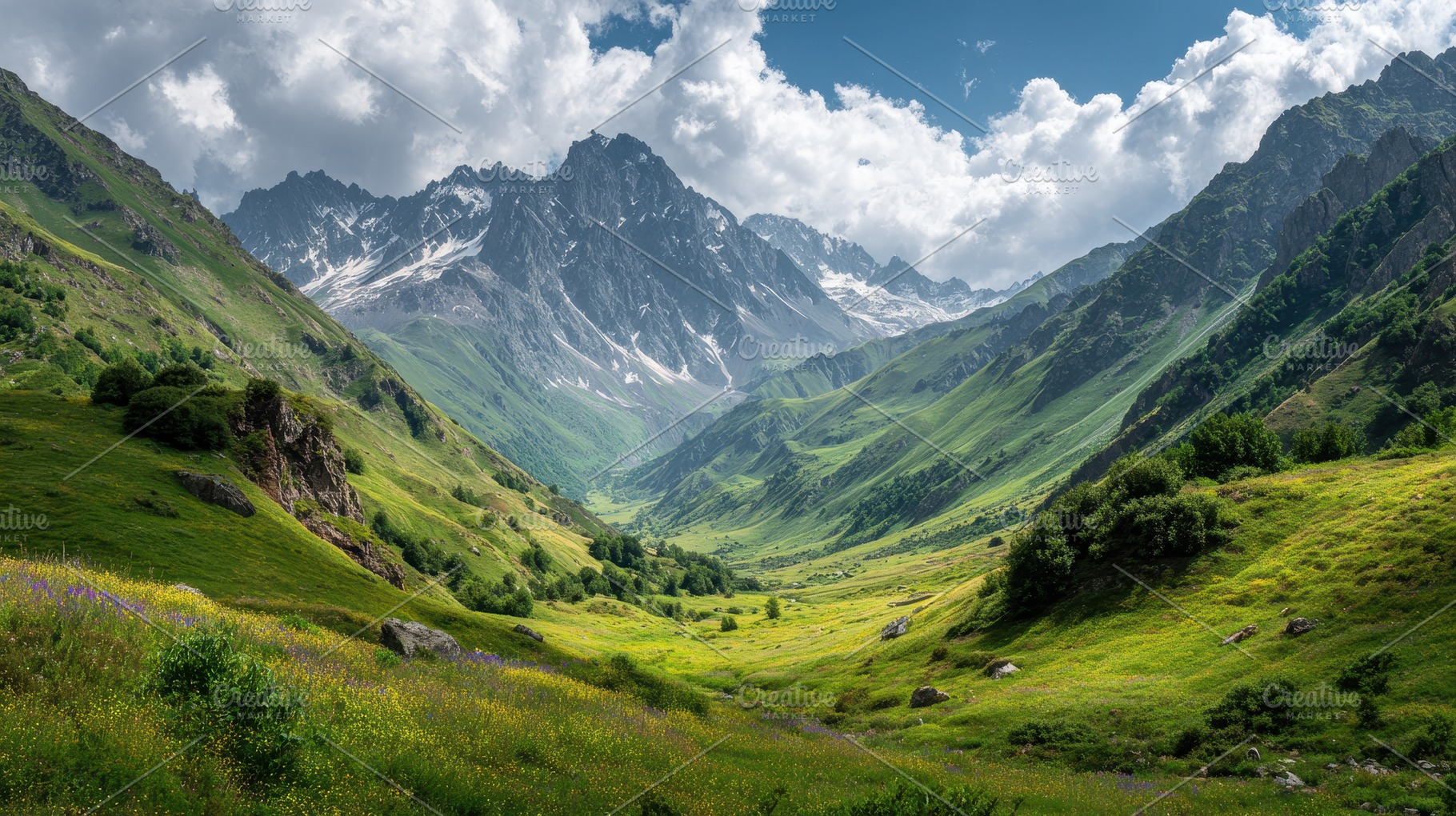 Beautiful mountain scenery, a Photo by Pavel_design