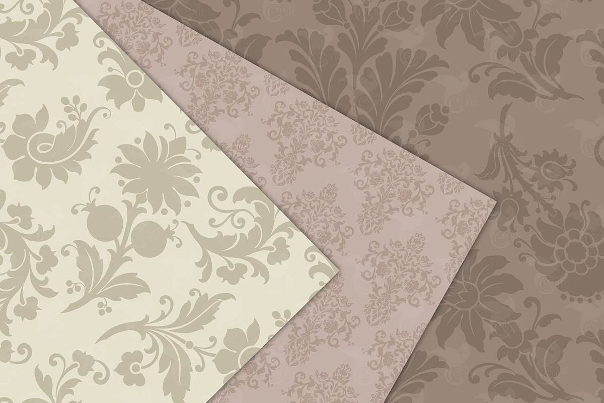 Muted Damask Digital Paper, a Texture Graphic by Digital Curio (Photo 3 of 3)