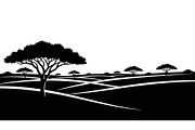 Abstract Savanna Scenery Silhouette, a Graphic by Artivon (Thumbnail 9 of 13)