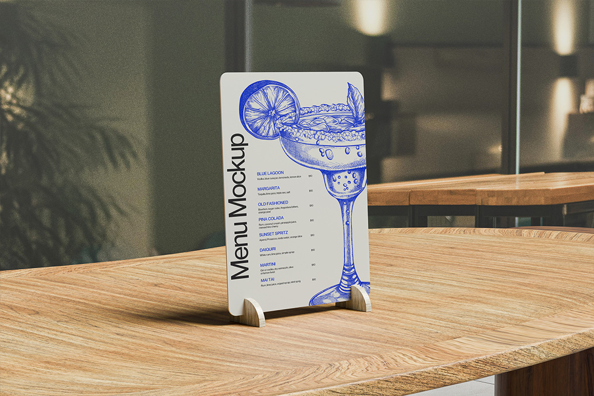 Menu Mockup, an Advertising Mockup by Design Source_ (Photo 3 of 4)