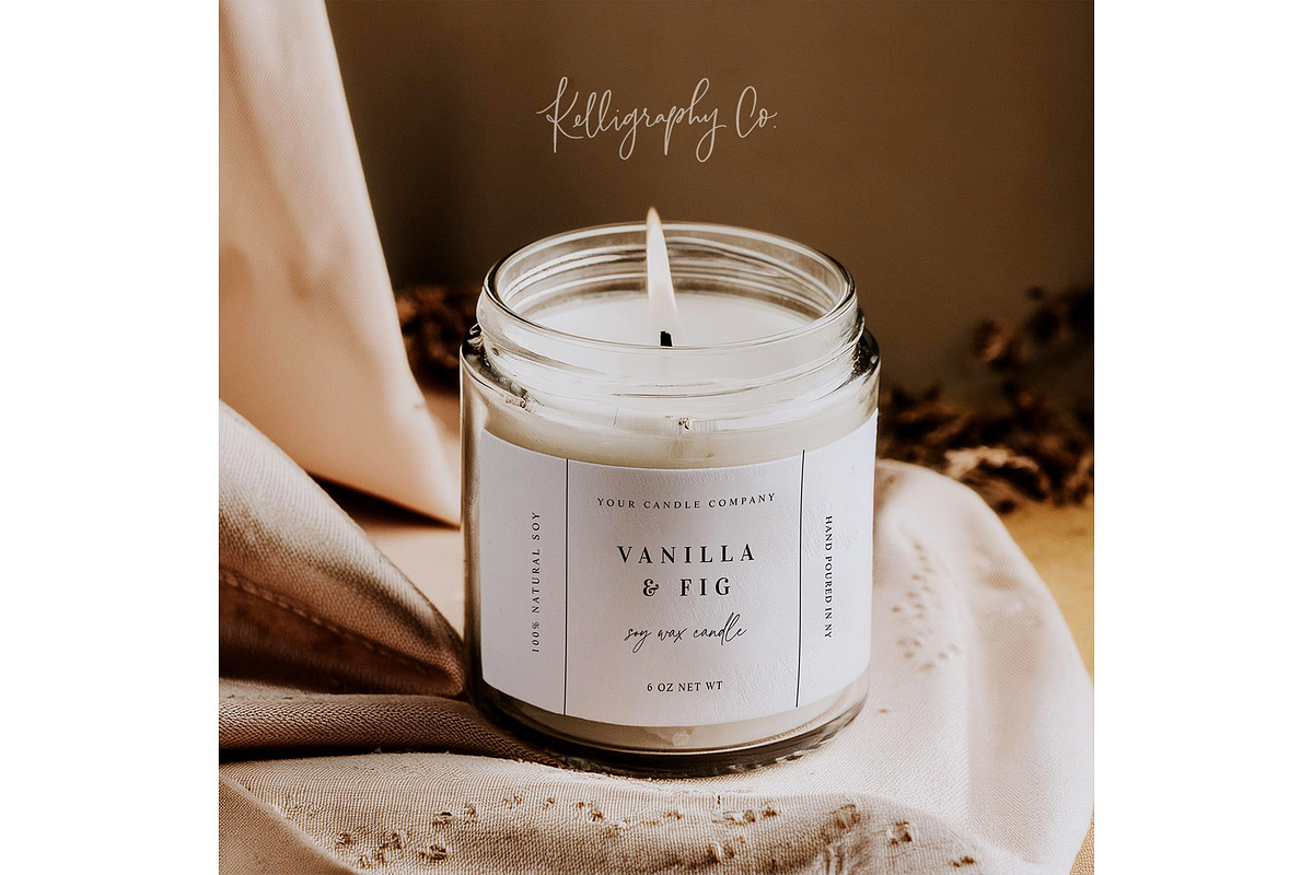 Moody Candle Label PSD Mockup, a Mockup by Kelligraphy Co. (Photo 2 of 2)
