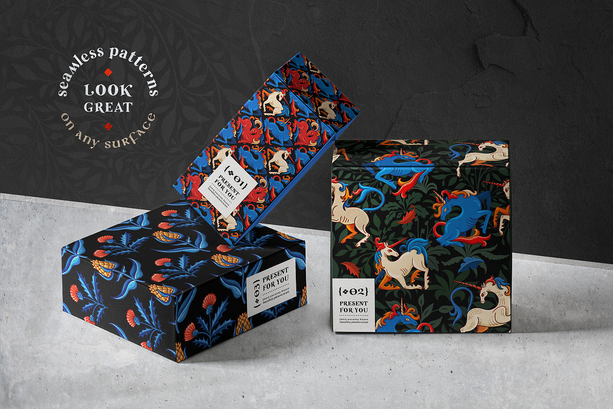 Fantastic beasts. Medieval tale, a Pattern Graphic by OlgaSoi007 (Photo 14 of 16)