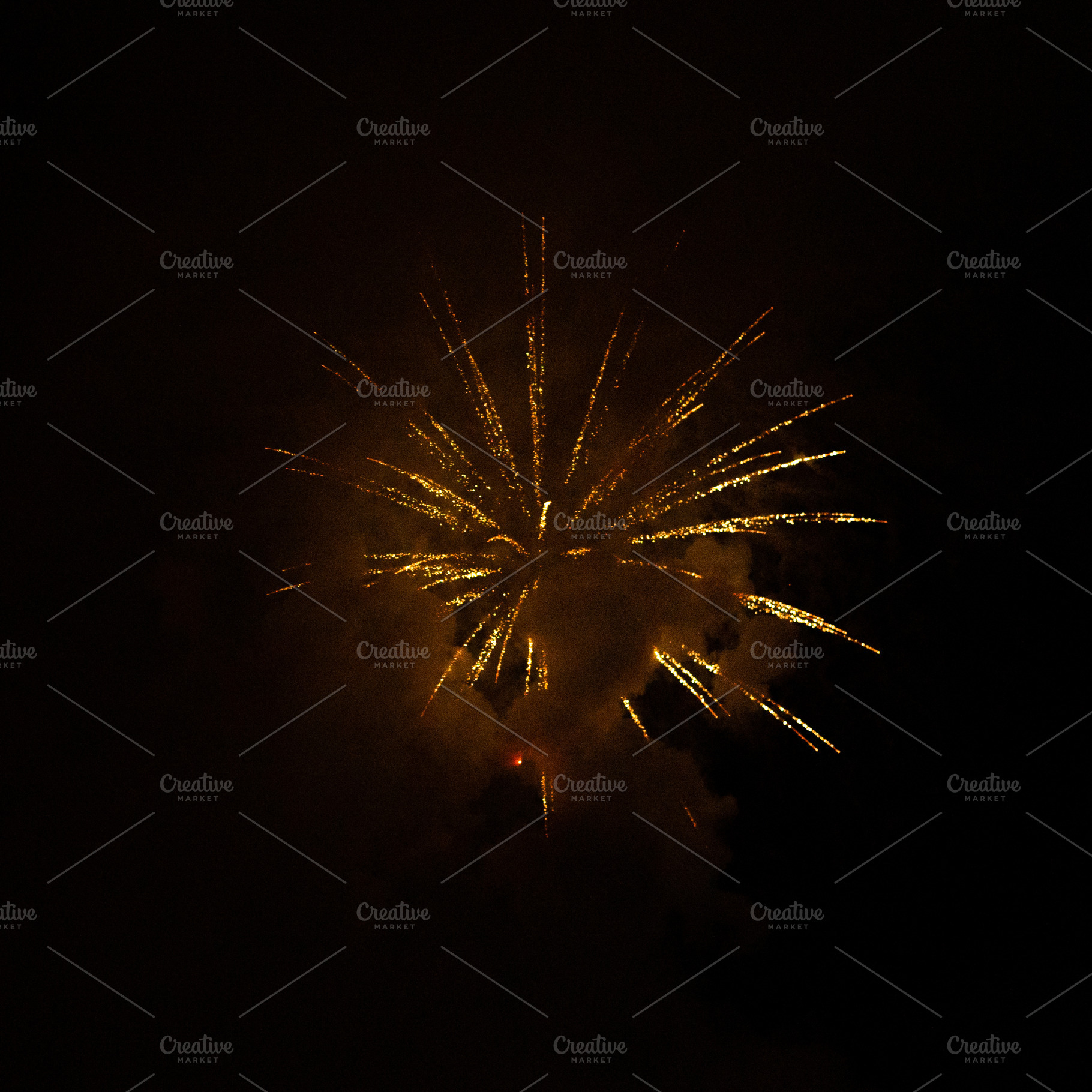 Fireworks exploding behind a wall of smoke, a Holiday Photo by rubenchase