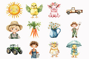 Watercolor Spring Farm Clipart, an Illustration by Design Market (Thumbnail 4 of 5)