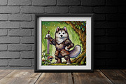 Watercolor Fantasy Creature, Husky, an Illustration by NStudio (Thumbnail 6 of 7)