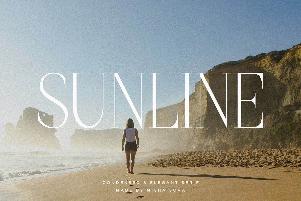 SUNLINE - Condensed & Elegant Serif, a Serif Font by Misha Sova (Photo 1 of 8)