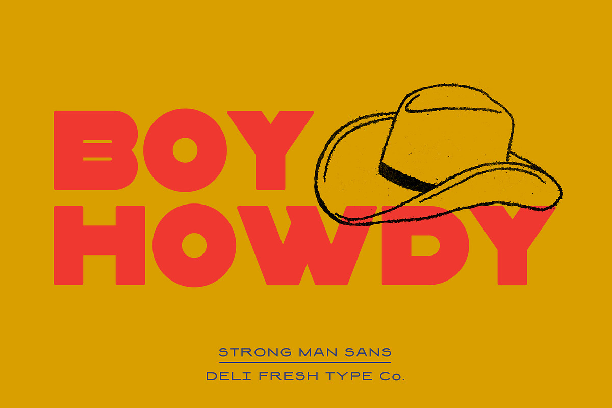 Strong Man Sans: Heavy Display Font, a Font by DeliFreshTypeCo. (Photo 7 of 7)