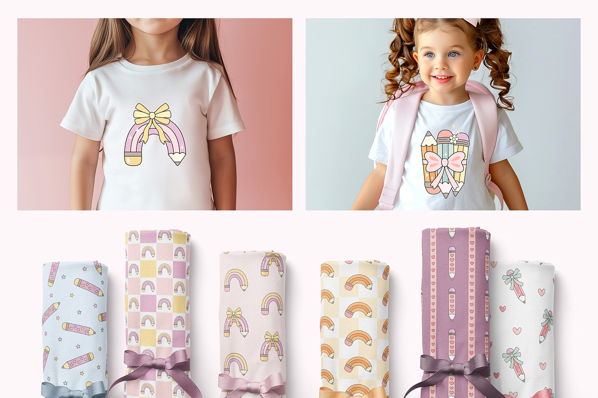 Coquette Pencils Bows Collection, an Education Illustration by JulzaArt (Photo 7 of 11)
