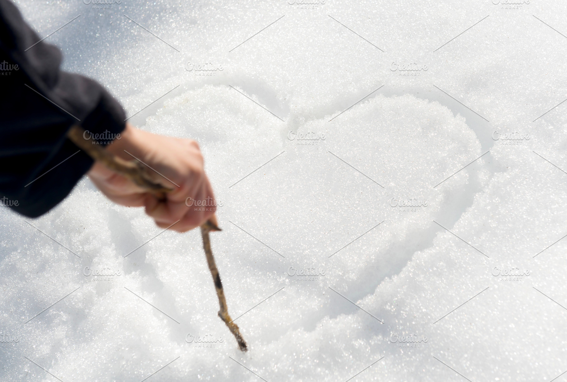 Snow Fun Love Heart, a Person Photo by THP Creative