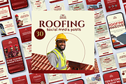 ROOFING BUSINESS SOCIAL MEDIA POSTS, a Social Media Template by Daring Digies (Thumbnail 1 of 8)