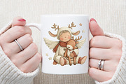 Whimsical Christmas Angel Clipart, an Illustration by Sublimation Artist (Thumbnail 5 of 6)