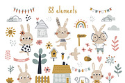 Cute Spring Bunnies Clipart, an Animal Illustration by Leysan Shayak (Thumbnail 3 of 9)