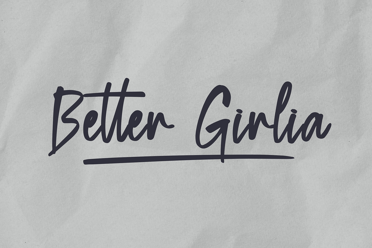 Better Girlia Handwriting Font, a Handwritten Font by NTC Graphic (Photo 1 of 9)