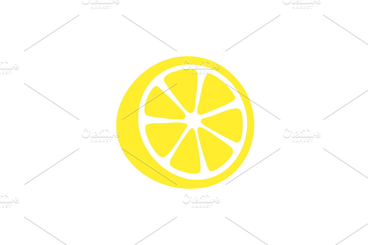 Lemon slice with eight segments in, a Food Illustration by GraphiShop