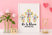 He is risen Christian Easter PNG, an Illustration by Canvas Craft (Thumbnail 4 of 7)