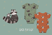 Cute Raccoons Watercolor, a Pattern Graphic by watercolor kamill (Thumbnail 4 of 8)