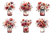 Whimsical spring mason jar clipart, an Illustration by SinaCreation (Thumbnail 5 of 11)
