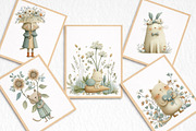 Whimsical Funny Spring Cats Clipart, an Illustration by DreamArtGraphic (Thumbnail 5 of 8)