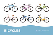 Mountain & road bikes. Bicycles set, a Transportation Illustration by Good Studio (Thumbnail 1 of 7)