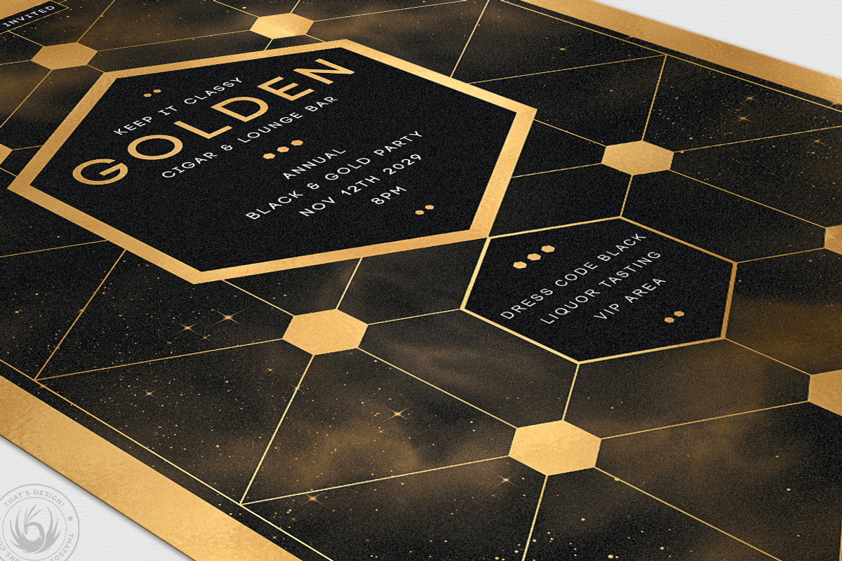 Black and Gold Flyer Template V21, a Flyer Template by ThatsDesignArt (Photo 6 of 7)