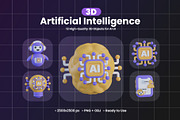 Artificial Intelligence 3D Icon, an Object Graphic by Artnivora.Std (Thumbnail 1 of 4)