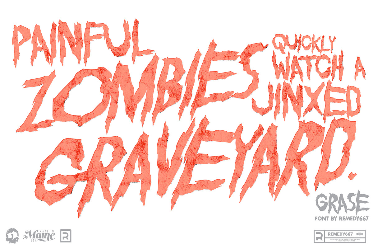 Grase - Eclectic Horror Font, a Font by Remedy667 (Photo 3 of 8)