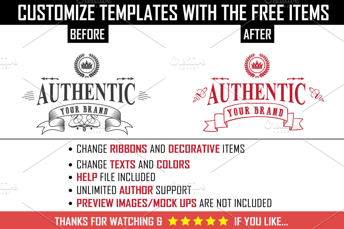 7 T-Shirts + 22 Free Items (50% Off), a Branding & Logo Template by Pentaclay (Photo 5 of 5)
