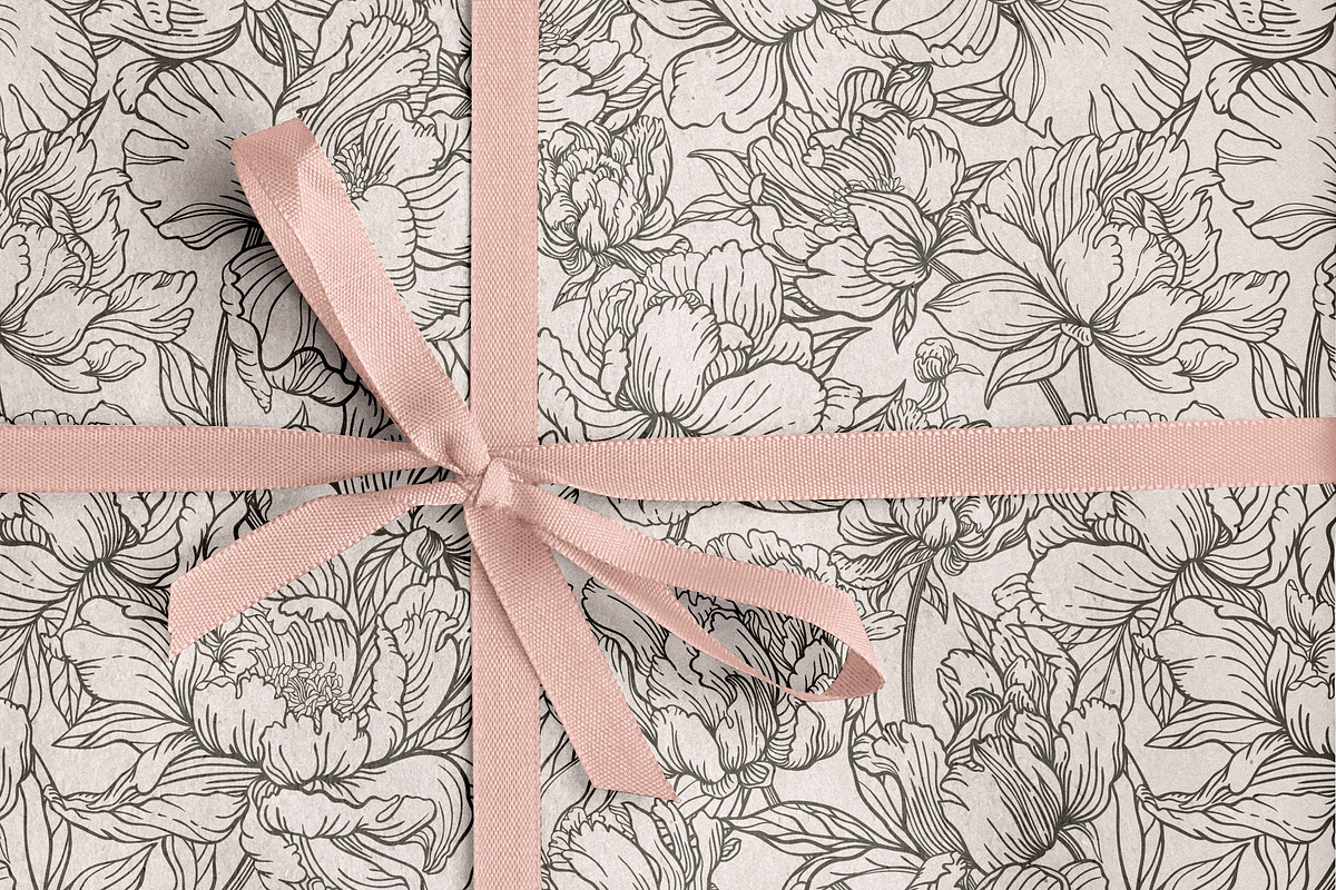 My lovely peonies. Color & B&W, an Illustration by Lisla (Photo 7 of 11)
