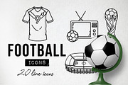 20 Football Soccer Icons World Cup, an Outline Icon by Hatch Design Workshop (Thumbnail 1 of 8)