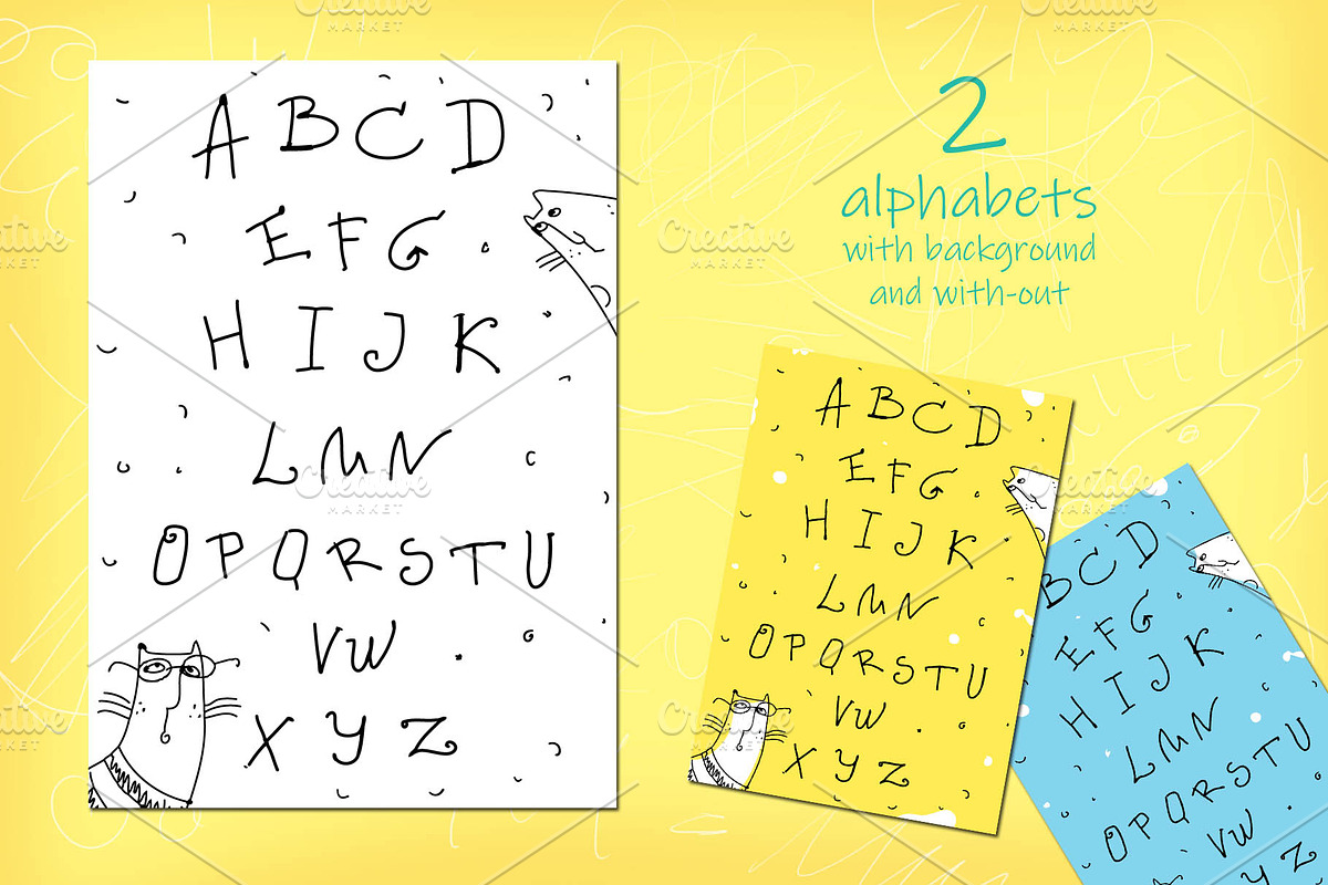 Koto-Letters - Alphabets+cats, a Decorative Illustration by Zooza Art (Photo 3 of 9)