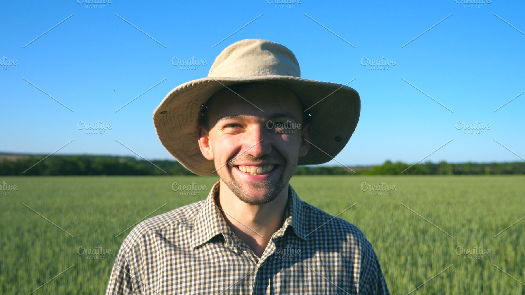 Portrait of young handsome farmer, a Nature Photo by Footage Autor