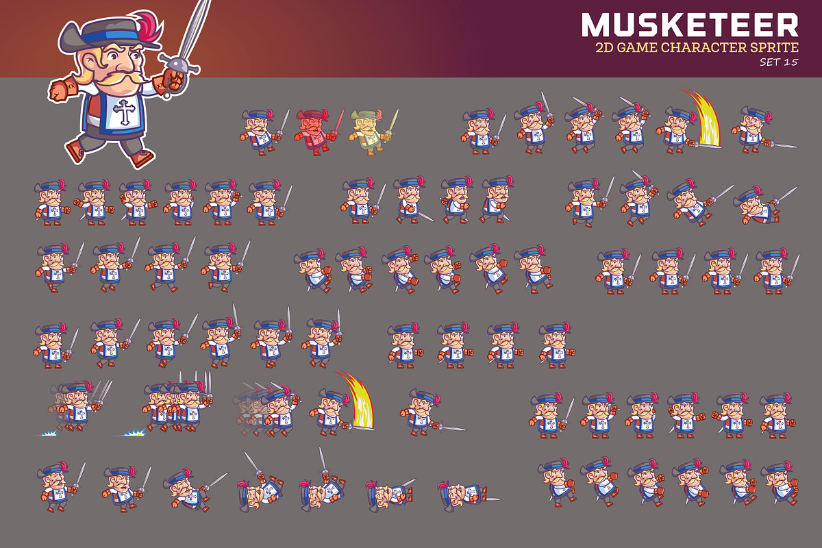 MUSKETEER GAME SPRITE, an Illustration by Silpin