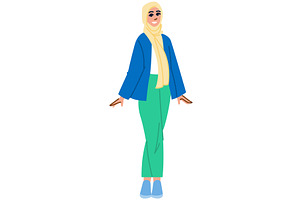 Young muslim woman wearing hijab, a Person Illustration by pikepicture