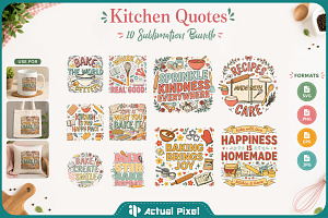 Kitchen Quotes Sublimation Bundle, a Decorative Illustration by Actual Pixel