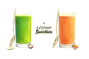 10 Green Smoothie Ingredients, a Healthcare Illustration by Miriam Figueras (Thumbnail 2 of 6)